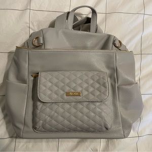 Monaco Large Diaper Bag Backpack by Luli Bebe - Pearl White
